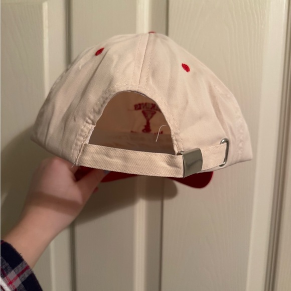 Stylish Red and Cream Cap - Picture 3 of 4